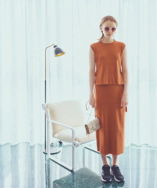 N.（N. Natural Beauty Basic）（エヌエヌナチュラルビューティーベーシック）の「◆ワイドリブベストセットアップ（ワンピース・レディース・ベージュ/オレンジ/ブルー/ブラック・MEDIUM）」の20枚目の写真