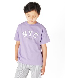 GLAZOS | 天竺・接触冷感ドロップショルダーアソートカレッジロゴ半袖Tシャツ(Tシャツ/カットソー)