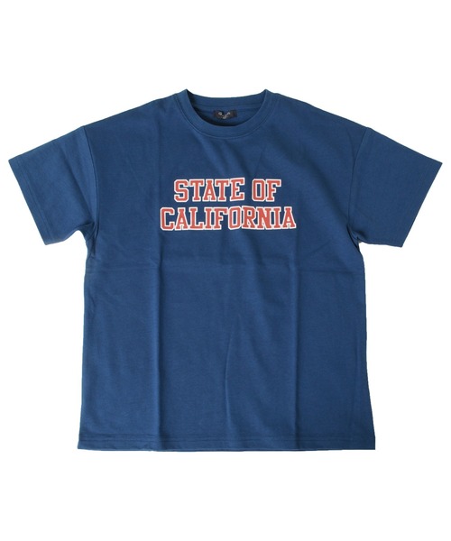 GLAZOS（グラソス）の「天竺・接触冷感ドロップショルダーアソートカレッジロゴ半袖Tシャツ（Tシャツ/カットソー・キッズ・ホワイト/パープル/チャコールグレー/グレー/マスタード/ブルー・130cm/140cm/150cm/160cm/170cm）」の4枚目の写真