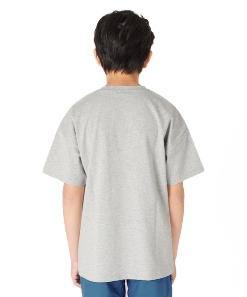 GLAZOS（グラソス）の「天竺・接触冷感ドロップショルダーアソートカレッジロゴ半袖Tシャツ（Tシャツ/カットソー・キッズ・ホワイト/パープル/チャコールグレー/グレー/マスタード/ブルー・130cm/140cm/150cm/160cm/170cm）」の10枚目の写真