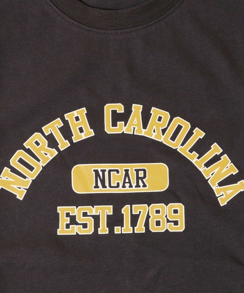 GLAZOS（グラソス）の「天竺・接触冷感ドロップショルダーアソートカレッジロゴ半袖Tシャツ（Tシャツ/カットソー・キッズ・ホワイト/パープル/チャコールグレー/グレー/マスタード/ブルー・130cm/140cm/150cm/160cm/170cm）」の14枚目の写真