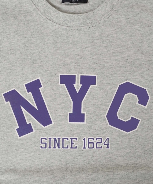 GLAZOS（グラソス）の「天竺・接触冷感ドロップショルダーアソートカレッジロゴ半袖Tシャツ（Tシャツ/カットソー・キッズ・ホワイト/パープル/チャコールグレー/グレー/マスタード/ブルー・130cm/140cm/150cm/160cm/170cm）」の15枚目の写真