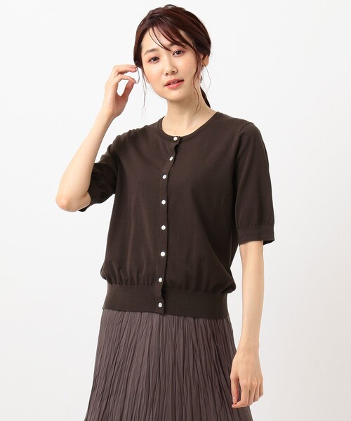 J.PRESS(ジェイプレス)の「【洗える】半袖クルーネック カーディガン(カーディガン/ボレロ・レディース・ホワイト系/ブラック系/ダークブラウン系/ネイビー系/ターコイズブルー系・T13/T15)」の14枚目の写真