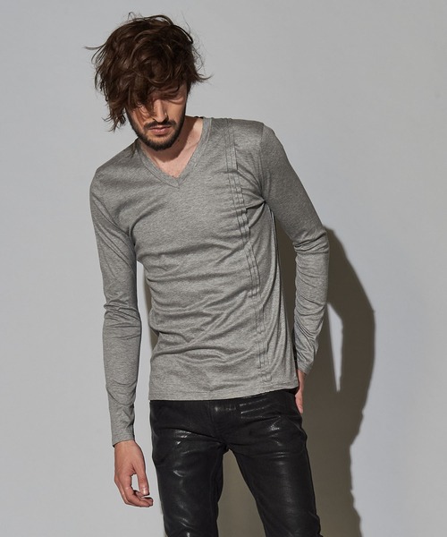 NO ID.(ノーアイディ)の「【NO ID.】Giza Lyocell Pintuck Long Sleeve T-shirt / ギザ リヨセル ピンタック ロング スリーブ Tシャツ(Tシャツ/カットソー・メンズ・オレンジ/ホワイト/グレー/ブラック・2/1)」の12枚目の写真