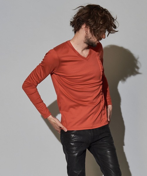 NO ID.(ノーアイディ)の「【NO ID.】Giza Lyocell Pintuck Long Sleeve T-shirt / ギザ リヨセル ピンタック ロング スリーブ Tシャツ(Tシャツ/カットソー・メンズ・オレンジ/ホワイト/グレー/ブラック・2/1)」の19枚目の写真