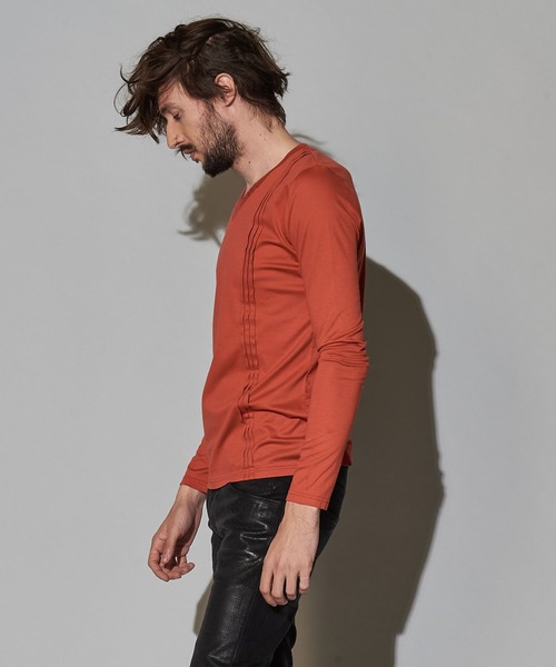 NO ID.(ノーアイディ)の「【NO ID.】Giza Lyocell Pintuck Long Sleeve T-shirt / ギザ リヨセル ピンタック ロング スリーブ Tシャツ(Tシャツ/カットソー・メンズ・オレンジ/ホワイト/グレー/ブラック・2/1)」の20枚目の写真