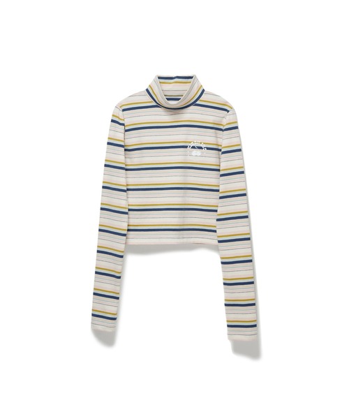 KIRSH(キルシー)の「『KIRSH X HONDA HITOMI』HIGH NECK T-SHIRT/ハイネック クロップド丈 ロングスリーブ Tシャツ(Tシャツ/カットソー・レディース・ブラウン/アイボリー・FREE)」の16枚目の写真