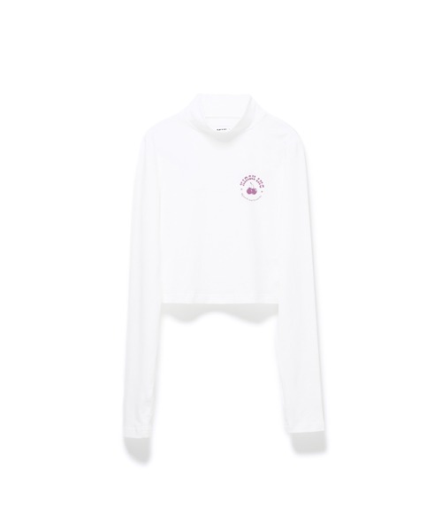 KIRSH(キルシー)の「『KIRSH X HONDA HITOMI』HIGH NECK T-SHIRT/ハイネック クロップド丈 ロングスリーブ Tシャツ(Tシャツ/カットソー・レディース・ブラウン/アイボリー・FREE)」の6枚目の写真
