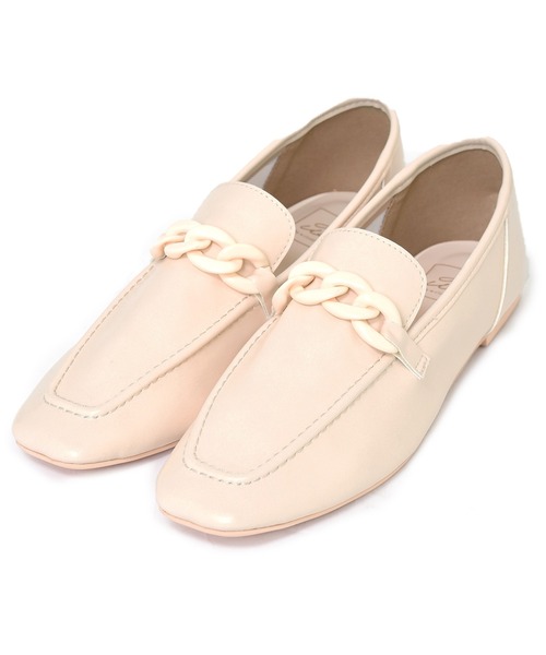 Alley by w closet（アリーバイダブルクローゼット）の「【Alley】ソフトフェイクレザーチェーンローファー（ローファー・レディース・ホワイト/ブラック・M/L）」の3枚目の写真