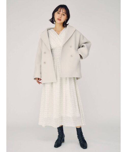 MERCURYDUO(マーキュリーデュオ)の「2WAYオープンショルダードットシャーリングワンピ-ス(ワンピース・レディース・オフホワイト/ブラック・FREE)」の8枚目の写真