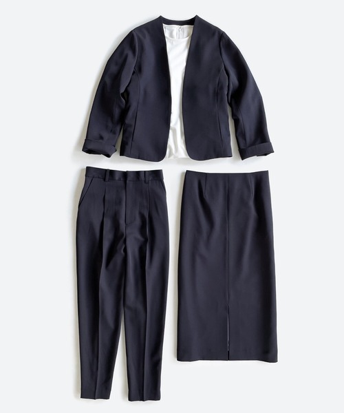 haco!（ハコ）の「これさえあればきちんとできちゃう！大人のフォーマル裏地付きジャケット・パンツ・スカート3点セット by que made me（スーツセット・レディース・ネイビー/ブラック/グレー・SMALL/LARGE/MEDIUM/X-LARGE）」の3枚目の写真