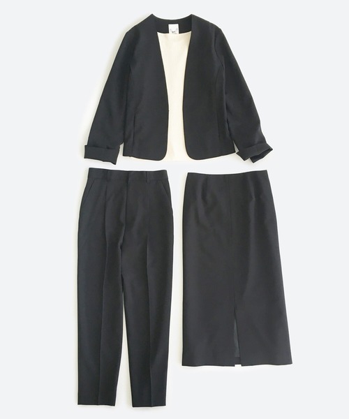 haco!（ハコ）の「これさえあればきちんとできちゃう！大人のフォーマル裏地付きジャケット・パンツ・スカート3点セット by que made me（スーツセット・レディース・ネイビー/ブラック/グレー・SMALL/LARGE/MEDIUM/X-LARGE）」の2枚目の写真