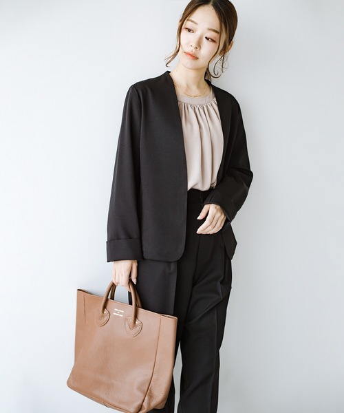 haco!（ハコ）の「これさえあればきちんとできちゃう！大人のフォーマル裏地付きジャケット・パンツ・スカート3点セット by que made me（スーツセット・レディース・ネイビー/ブラック/グレー・SMALL/LARGE/MEDIUM/X-LARGE）」の7枚目の写真