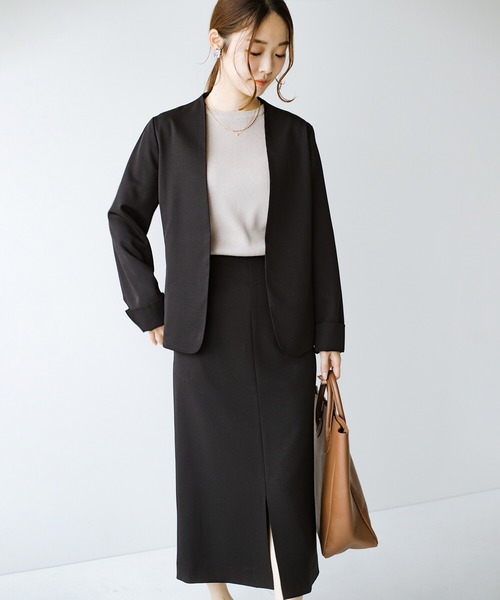 haco!（ハコ）の「これさえあればきちんとできちゃう！大人のフォーマル裏地付きジャケット・パンツ・スカート3点セット by que made me（スーツセット・レディース・ネイビー/ブラック/グレー・SMALL/LARGE/MEDIUM/X-LARGE）」の8枚目の写真