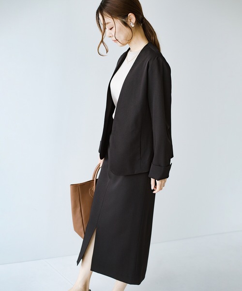 haco!（ハコ）の「これさえあればきちんとできちゃう！大人のフォーマル裏地付きジャケット・パンツ・スカート3点セット by que made me（スーツセット・レディース・ネイビー/ブラック/グレー・SMALL/LARGE/MEDIUM/X-LARGE）」の9枚目の写真