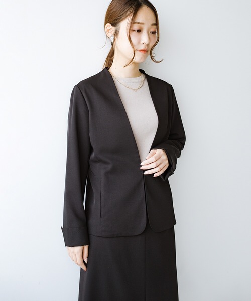 haco!（ハコ）の「これさえあればきちんとできちゃう！大人のフォーマル裏地付きジャケット・パンツ・スカート3点セット by que made me（スーツセット・レディース・ネイビー/ブラック/グレー・SMALL/LARGE/MEDIUM/X-LARGE）」の11枚目の写真