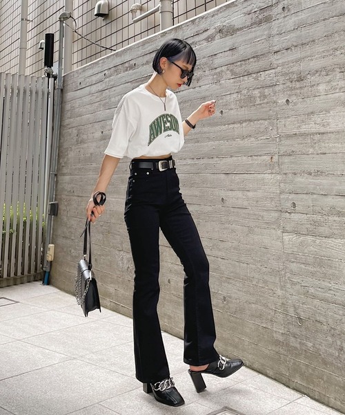 PAGEBOY（ページボーイ）の「ショートカレッジTシャツ（Tシャツ/カットソー・レディース・ブラック/オフホワイト/イエロー/グレイッシュベージュ・FREE）」の18枚目の写真