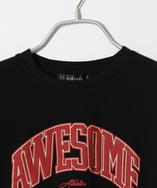 PAGEBOY（ページボーイ）の「ショートカレッジTシャツ（Tシャツ/カットソー・レディース・ブラック/オフホワイト/イエロー/グレイッシュベージュ・FREE）」の8枚目の写真