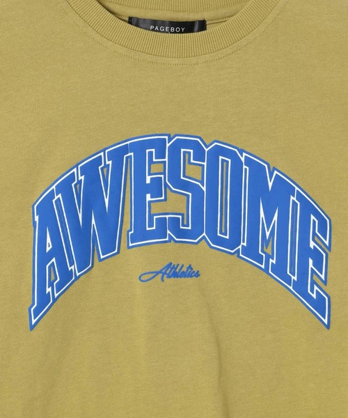 PAGEBOY（ページボーイ）の「ショートカレッジTシャツ（Tシャツ/カットソー・レディース・ブラック/オフホワイト/イエロー/グレイッシュベージュ・FREE）」の11枚目の写真