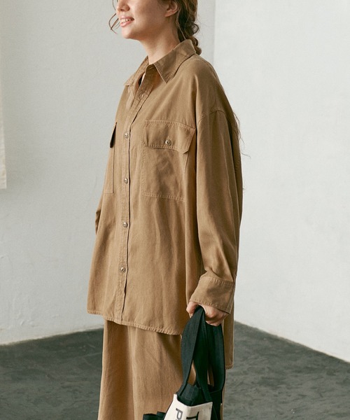 PUAL CE CIN（ピュアルセシン）の「【Du noir】CPOブラウス/ジャケット（シャツ/ブラウス・レディース・ブラウン/グレー・FREE）」の9枚目の写真