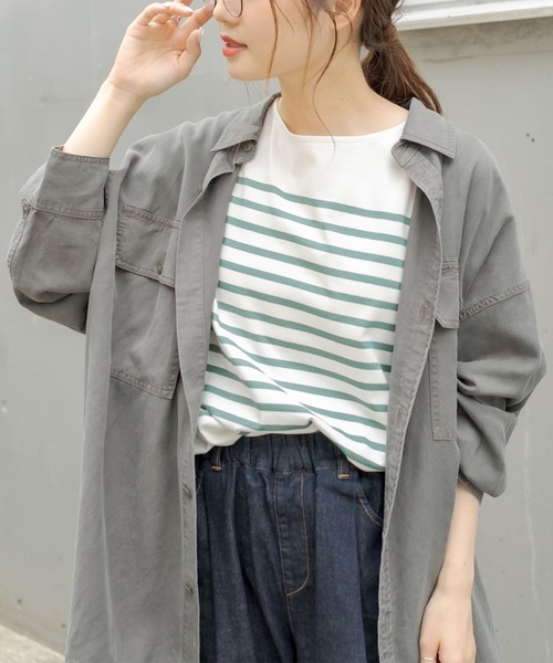 PUAL CE CIN（ピュアルセシン）の「【Du noir】CPOブラウス/ジャケット（シャツ/ブラウス・レディース・ブラウン/グレー・FREE）」の5枚目の写真