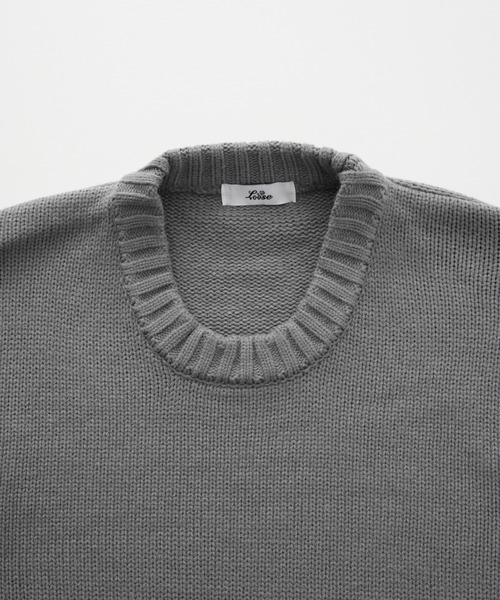 Loose/ルース（ルース）の「オーバースリット クルーネックニット（ニット/セーター・メンズ・チャコールグレー/ライトグレー/ブルーグレー/グレイッシュベージュ・S/M/L）」の22枚目の写真