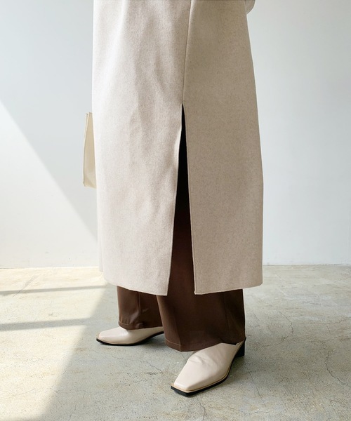 LIAN（リアン）の「ダブルフェイスノーカラーコート（ノーカラーコート・レディース・アイボリー/グレー・FREE）」の11枚目の写真