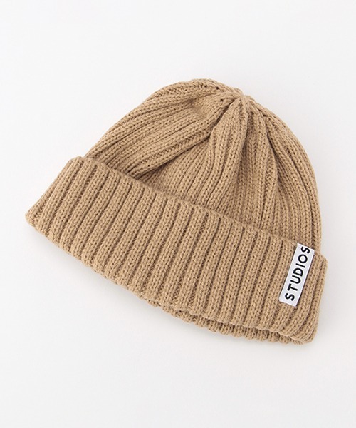 b・ROOM（ビールーム）の「タグつきニット帽（ニットキャップ/ビーニー・キッズ・モスグリーン/ブルー/トップグレー/ベージュ/アイボリー・M/S）」の4枚目の写真