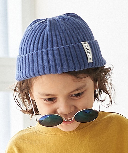 b・ROOM（ビールーム）の「タグつきニット帽（ニットキャップ/ビーニー・キッズ・モスグリーン/ブルー/トップグレー/ベージュ/アイボリー・M/S）」の5枚目の写真