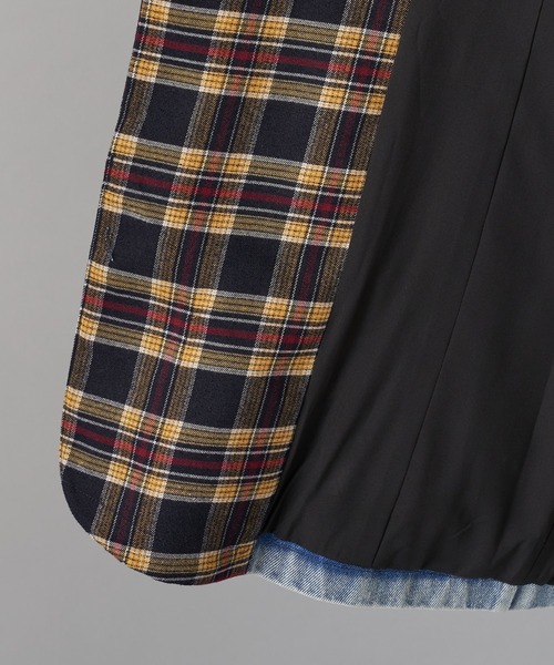 ear PAPILLONNER(イアパピヨネ)の「【SUM1 STYLE(スミ スタイル)】切り替えジャケット(ノーカラージャケット・レディース・イエロー/カーキ・FREE)」の15枚目の写真