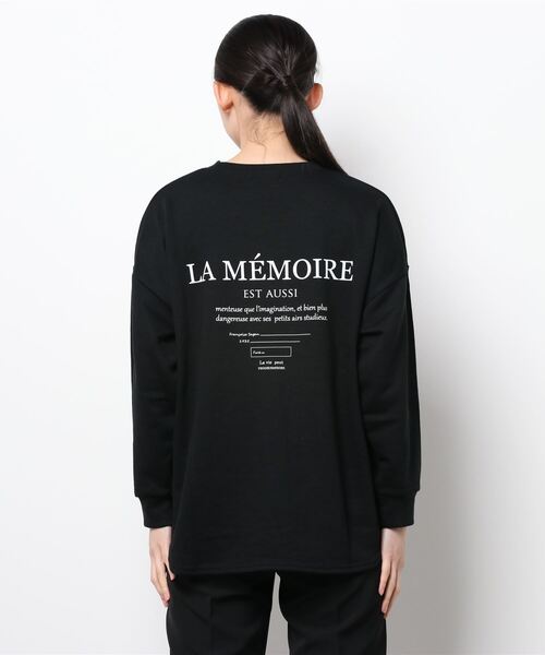 prose verse（プロズヴェール）の「バックメッセージプリント裏毛プルオーバー（スウェット・レディース・ブラック/アイボリー/モカ・MEDIUM）」の7枚目の写真