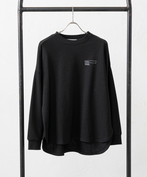 prose verse（プロズヴェール）の「バックメッセージプリント裏毛プルオーバー（スウェット・レディース・ブラック/アイボリー/モカ・MEDIUM）」の12枚目の写真