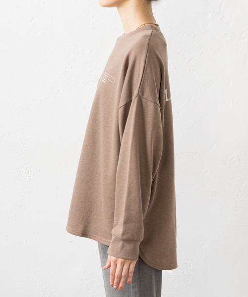 prose verse（プロズヴェール）の「バックメッセージプリント裏毛プルオーバー（スウェット・レディース・ブラック/アイボリー/モカ・MEDIUM）」の6枚目の写真