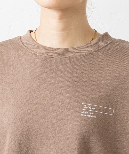 prose verse（プロズヴェール）の「バックメッセージプリント裏毛プルオーバー（スウェット・レディース・ブラック/アイボリー/モカ・MEDIUM）」の4枚目の写真