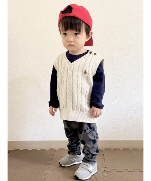 GAP(ギャップ)の「ケーブル セーターベスト (ベビー)(ベスト・キッズ・ネイビー/アイボリー/ライトグレー・12-18M/18-24M/6-12M/3-6M/0-3M)」の6枚目の写真