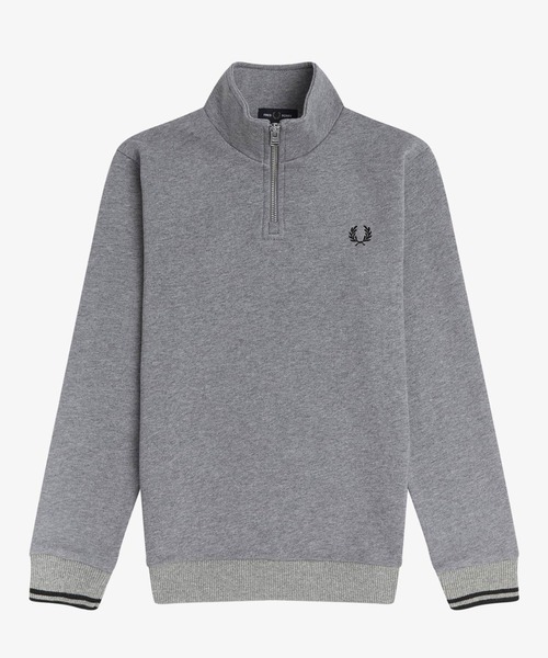 FRED PERRY（フレッドペリー）の「Kids Half Zip Sweatshirt（スウェット・キッズ・グレー/ホワイト/ブラック・6-7/2-3/4-5/8-9）」の3枚目の写真