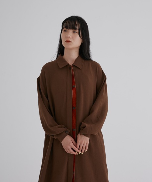 fukuu(フクウ)の「ちらっと見えるベロアにきゅんワンピース(ワンピース・レディース・ブラウン/スミクロ・L/M/S)」の22枚目の写真