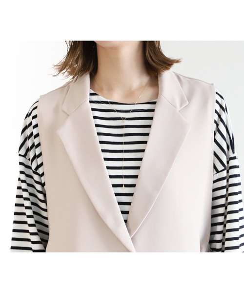 reca（レカ）の「テーラードジレジャケット（ベスト・レディース・ブラック/ブラウン/テラコッタ/グリーン/ライトベージュ/ベージュ・M）」の10枚目の写真