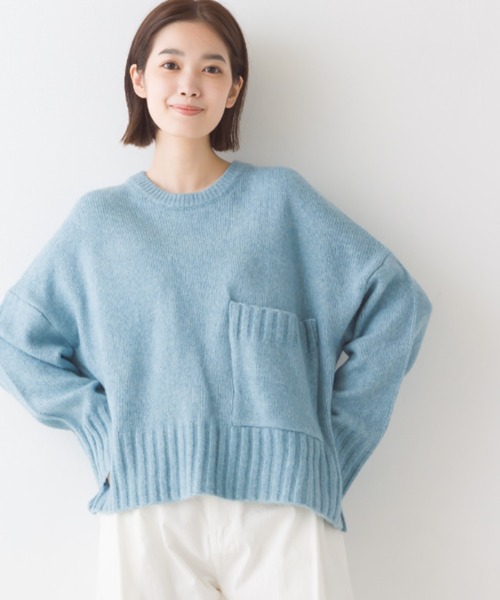 シャギービッグポケットプルオーパーニット（ニット/セーター）｜OMNES（オムネス）