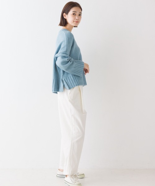 OMNES(オムネス)の「シャギービッグポケットプルオーパーニット(ニット/セーター・レディース・ベージュ/グレー/サックスブルー/オレンジ・FREE)」の17枚目の写真