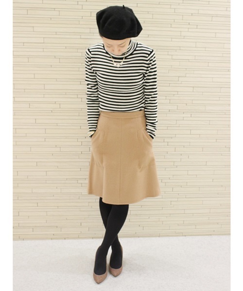 La TOTALITE(ラトータリテ)の「リブハイネックプルオーバー。(ニット/セーター・レディース・ホワイト/ネイビー/マルチ・FREE)」の12枚目の写真