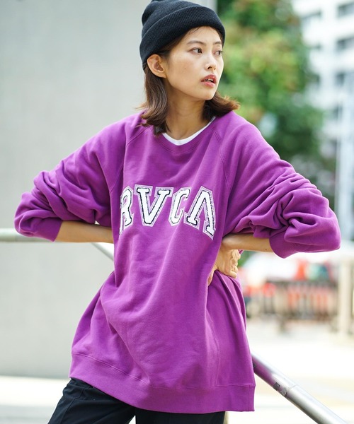 RVCA(ルーカ)の「RVCA メンズ HAV RVCA CR トレーナー【2021年秋冬モデル】/ルーカスウェットトレーナー(スウェット・メンズ・ホワイト/ブラック/パープル/モスグリーン/ホワイト系その他/ブラック系その他・SMALL/MEDIUM/LARGE/X-LARGE)」の6枚目の写真