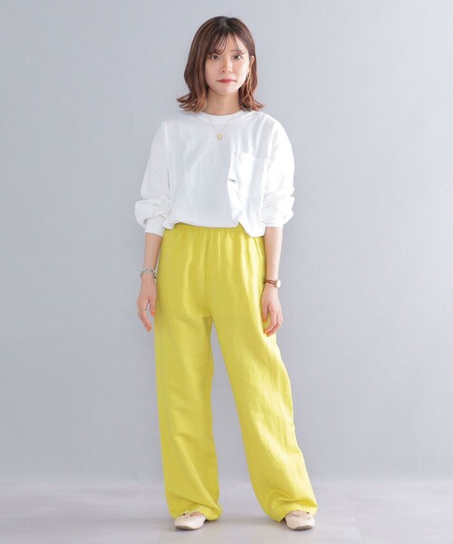 SHIPS（シップス）の「*SHIPS: ワンポイント マイクロ SHIPSロゴ ポケット ロングスリーブ Tシャツ (ロンT)（Tシャツ/カットソー・メンズ・ホワイト/ネイビー/ブラック/グリーン・SMALL/MEDIUM/X-LARGE/LARGE）」の7枚目の写真