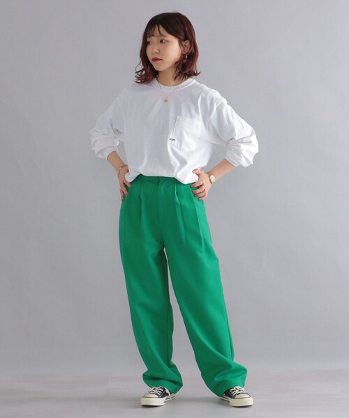 SHIPS（シップス）の「*SHIPS: ワンポイント マイクロ SHIPSロゴ ポケット ロングスリーブ Tシャツ (ロンT)（Tシャツ/カットソー・メンズ・ホワイト/ネイビー/ブラック/グリーン・SMALL/MEDIUM/X-LARGE/LARGE）」の8枚目の写真