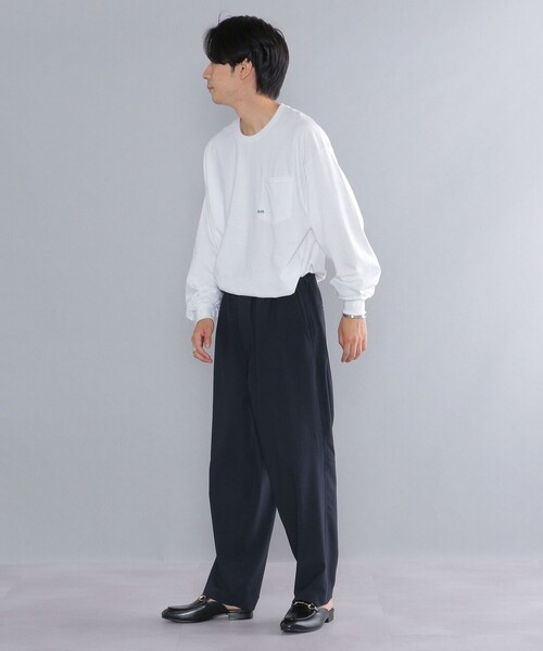 SHIPS（シップス）の「*SHIPS: ワンポイント マイクロ SHIPSロゴ ポケット ロングスリーブ Tシャツ (ロンT)（Tシャツ/カットソー・メンズ・ホワイト/ネイビー/ブラック/グリーン・SMALL/MEDIUM/X-LARGE/LARGE）」の17枚目の写真