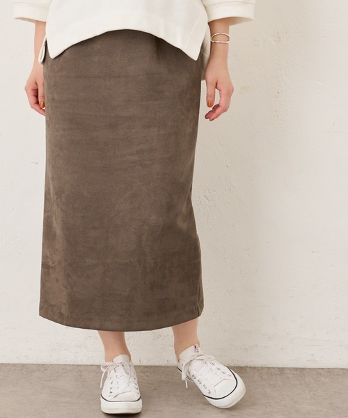 BONbazaar（ボンバザール）の「★OT★《伸縮性バツグン》ダンボールスエードスカート（スカート・レディース・チャコールグレー/ベージュ/パープル・40）」の2枚目の写真