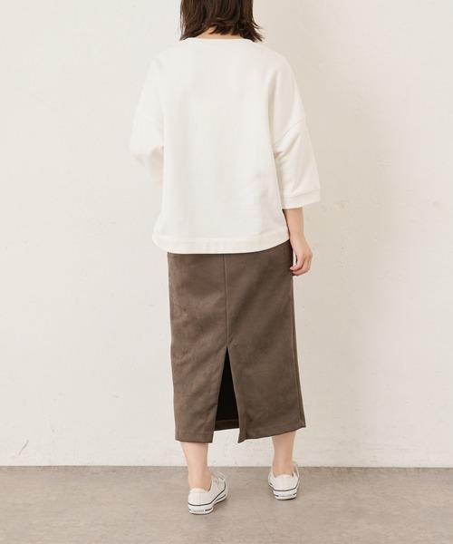 BONbazaar（ボンバザール）の「★OT★《伸縮性バツグン》ダンボールスエードスカート（スカート・レディース・チャコールグレー/ベージュ/パープル・40）」の5枚目の写真