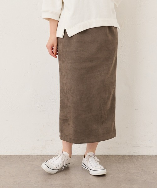 BONbazaar（ボンバザール）の「★OT★《伸縮性バツグン》ダンボールスエードスカート（スカート・レディース・チャコールグレー/ベージュ/パープル・40）」の6枚目の写真