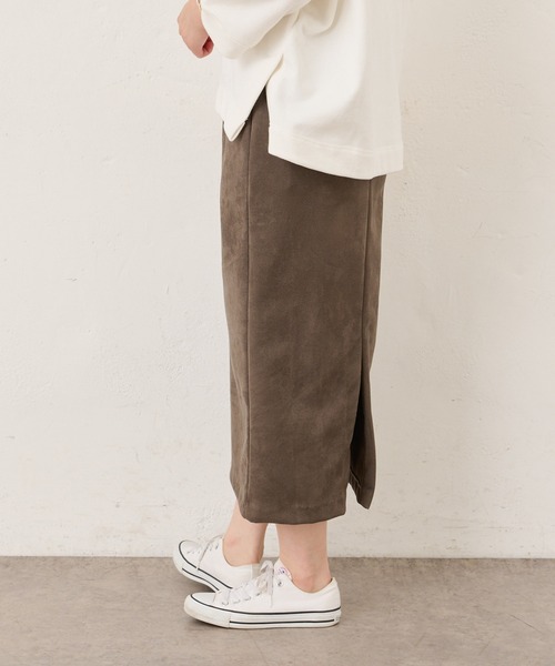 BONbazaar（ボンバザール）の「★OT★《伸縮性バツグン》ダンボールスエードスカート（スカート・レディース・チャコールグレー/ベージュ/パープル・40）」の7枚目の写真