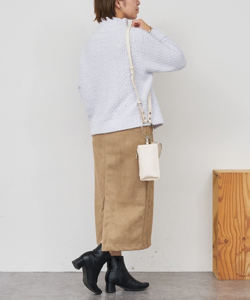 BONbazaar（ボンバザール）の「★OT★《伸縮性バツグン》ダンボールスエードスカート（スカート・レディース・チャコールグレー/ベージュ/パープル・40）」の11枚目の写真